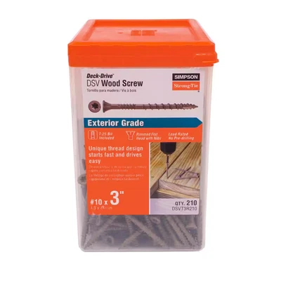 SIMPSON STRONG-TIE #10 X 3 In. T25 6-Lobe, Flat Head, Deck-Drive DSV Wood Screw, Quik Guard, Tan (2