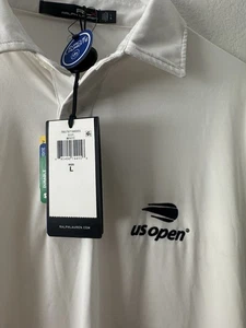 NWT Polo Ralph Lauren RLX Ivory Polo Shirt Large US Open Tennis Kim Crawford - Picture 1 of 6