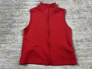 Weekenders Spread Your Wings Vest Womens Medum Red Zip Pockets Sleeveless - Picture 1 of 11