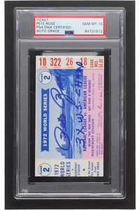 Pete Rose Signed Authentic 1972 World Series Game 2 Ticket Inscribed "3x W.S. Ch - Picture 1 of 2