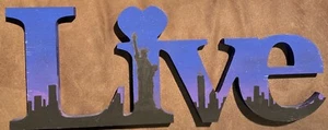 LIVE NEW YORK CITY HANDPAINTED WALL HANGING 12” - Picture 1 of 2