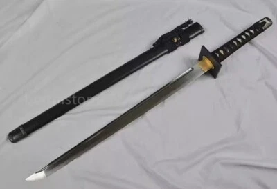 Hand T10 Steel Clay Tempered Ninja Japanese Wakizashi sword Straight Blade Sharp - Image 1 of 4