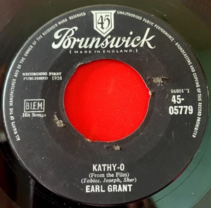 Earl Grant Kathy-O 7" UK ORIG 1959 Brunswick 45-05779 b/w Evening Rain VINYL - Picture 1 of 8