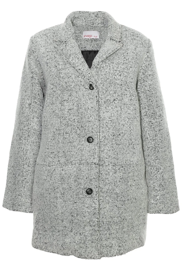 sheego Mantel Kurzmantel Jacke Parka Boucle Gefüttert Damen Plusgröße Übergröße - Bild 1 von 1