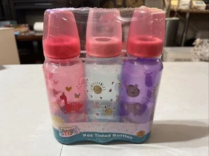 Gentle Steps Medium Flow Silikon Brustwarze getönte Flaschen 3er Pack pink lila 9oz - Bild 1 von 4