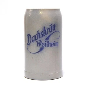1 LITER WEILHEIM DACHSBRAU BIERSTEINBEKLEIDUNG KRUG STEIN WERBUNG - Bild 1 von 6