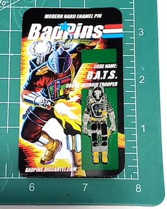 GI JOE COBRA CUSTOM BADPINS ARTIST FIGURE 1.5" PIN BAT BATTLE ANDROID TROOPER - Picture 1 of 5