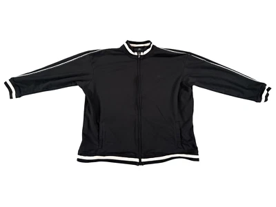 Chaqueta deportiva Lauren Ralph Lauren para mujer 1X negra manga larga algodón cremallera completa Foto 1 de 4