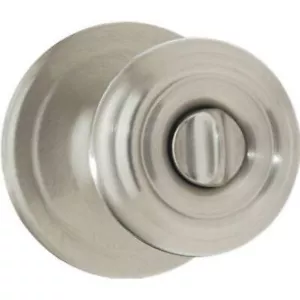 Kwikset Cameron Interior Privacy Bathroom Door Knob, Lock, Handle, Satin Nickel - Picture 1 of 3