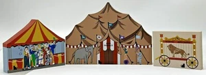 Madera Maullido de Gato 3 Piezas Serie Circo Payasos Top Grande León Faline Jones De Colección - Imagen 1 de 7