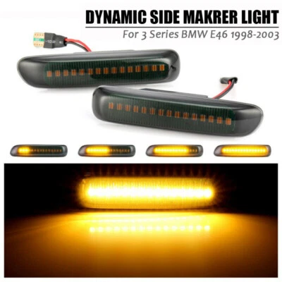 Intermitentes laterales LED dinámicos negros para BMW Serie 3 E46 Limo Touring Compact Coupe - Imagen 1 de 4