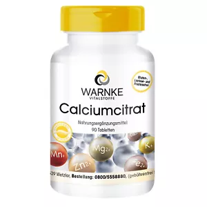 Calciumcitrat 90 Tabletten - 300 mg Calcium pro Tablette - 100% pur | Warnke - Bild 1 von 12