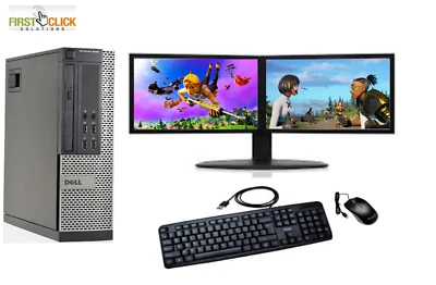 ULTRA FAST Gaming PC Intel Core i7 16GB 1TB Windows 11 GT710 DUAL SCREEN - Image 1 of 4