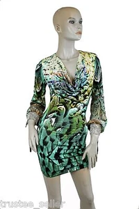 Sky Brand Fashion Women Peacock Bodycon Long Sleeve Sexy Dress w Crystal Cuffs - Picture 1 of 7