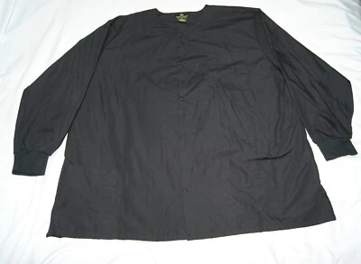 Uniformes naturales Chaqueta Exfoliante Mujer XL Negro 2 Bolsillos Manga Larga Foto 1 de 4