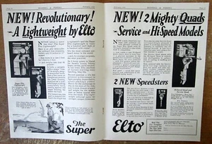 1929 (Evinrude) Elto Lightweight & Quad Outboard Motor Original 2-Page Print Ad - Picture 1 of 1