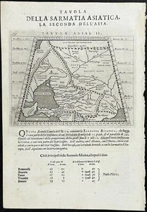 1621 Ptolemy antique map engraving: Sarmatia, Ukraine, Russia, Black Sea, Asia - Picture 1 of 2