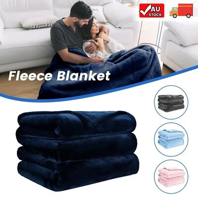 Soft Luxury Large Blanket Warm Flannel Fleece Sofa Bed Sheet Throw Queen Size - image 1 of 4