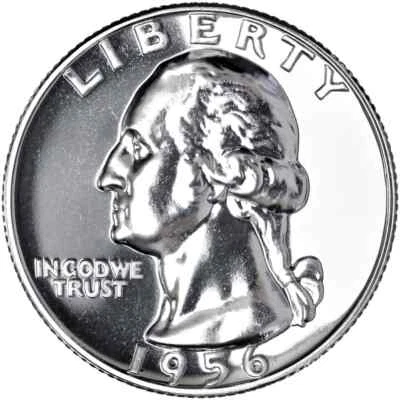 1956-1964 Washington Quarter 90% Silver Proof Run 9 US Coin Lot US Mint - Image 1 of 3