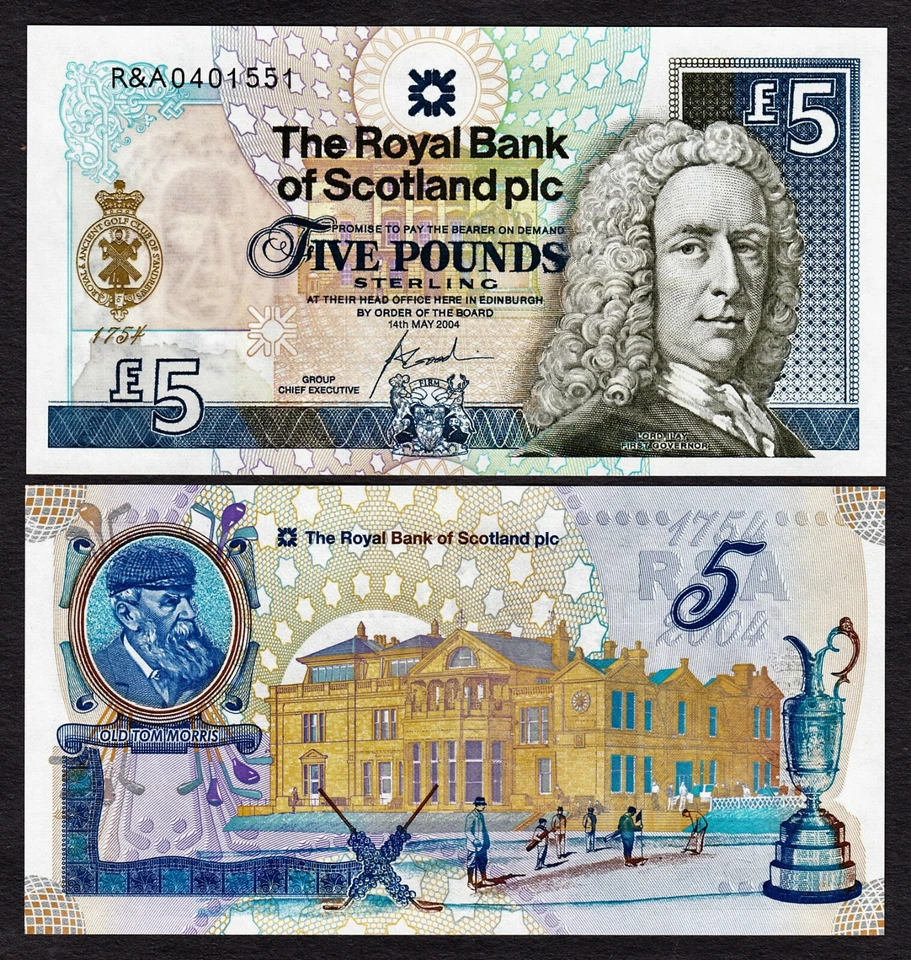 Scotland 5 Pounds 2004 COMMEMORATIVE 250th GOLF Anniversary Pick-363 GEM UNC - Image 1 of 1