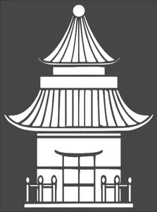 1- 8x10 inch Stencil, (VM-78) Oriental Pagoda (6mil) - Picture 1 of 2