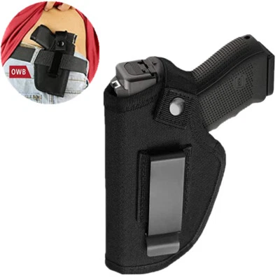Right/Left Tactical Concealed Carry IWB OWB Pistol Gun Holster with Metal Clip - Image 1 of 4