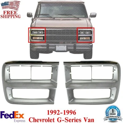Front Head light Bezel Left & Right Side For 1992-1996 Chevrolet G-Series Van - Image 1 of 4