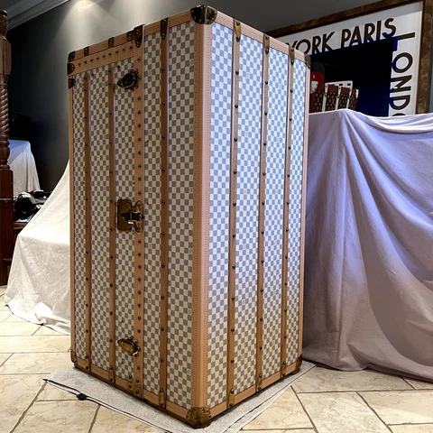 Louis Vuitton Wardrobe Trunk in Damier Azur Canvas Cover