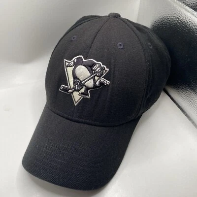 Sombrero Pittsburgh Penguins Reebok Flex Fit ajustado pequeño mediano negro limpio Foto 1 de 4