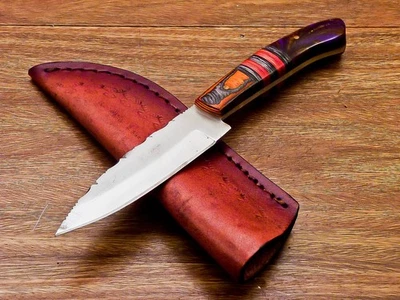 Cuchillo de caza de camping de hoja de acero D2 hecho a mano personalizado, cuchillo desollador - 6532 Foto 1 de 4