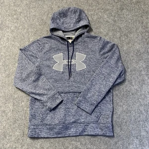 Under Armour Hoodie Mens S Blue Heathered Pullover - Picture 1 of 13