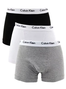 Calvin Klein 100% Authentic Men’s Boxer Shorts Trunks – 3 Pack Black/Grey/White - Picture 1 of 5
