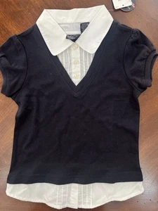 Nautica Girls Short Sleeve Performance Navy Blue School Uniform Shirt Size XL/6x - Picture 1 of 8