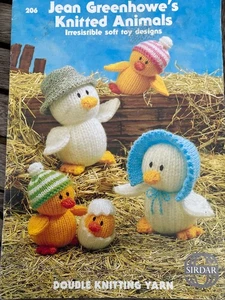 Jean Greenhowe's Knitted Animals Ducks, Mice, Frogs, Elephant, Puppy, Panda Puss - Picture 1 of 12