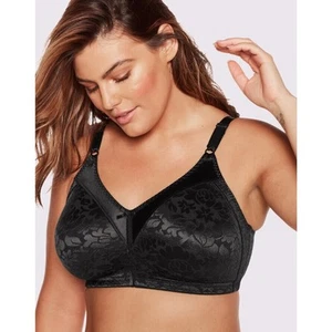 NWT Bali Women's Classic Support Floral Lace Wireless Spa Closure Bra 36B Black - Picture 1 of 9