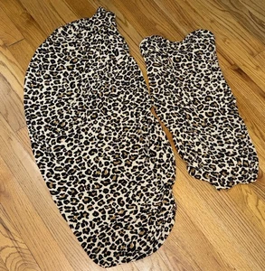 Sábana bajera y funda cambiadora Posh Peanut Lana leopardo/animal estampado usado en excelente estado - Imagen 1 de 6