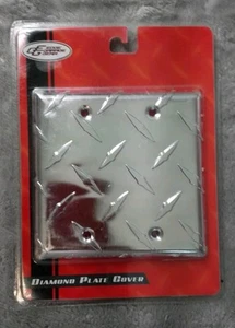 Engranaje de garaje borde diamante placa de interruptor sólido cromo luz interruptor cubierta hombre cueva - Imagen 1 de 2