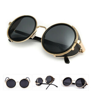Hot*  Metal Steampunk Sunglasses Men Women Fashion Round Glasses Vintage