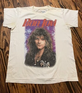 RARO! Camiseta rockera vintage de una sola puntada 1986 Bon Jovi resbaladiza cuando se moja Tour - Imagen 1 de 5