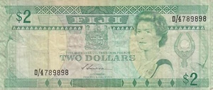 Billete Fiji 2 dólares (1988) QE2 P-87 - Imagen 1 de 2
