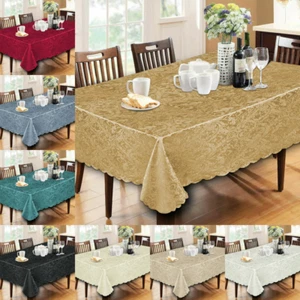 Floral Damask Tablecloth Jacquard Napkin & Table Runner Parties Wedding All Size - Picture 1 of 17