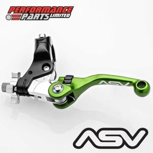 ASV F4 Green Short Clutch Lever with Standard Perch for Kawasaki KX450F 2014 - Picture 1 of 6