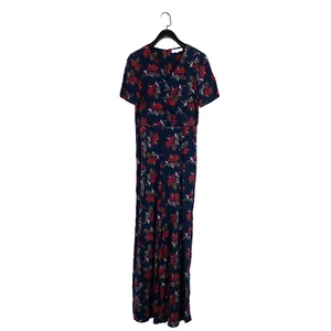 Seasalt Navy Red Green Floral Short Sleeve Mawgan Creek Jumpsuit - Size 8 - Picture 1 of 19
