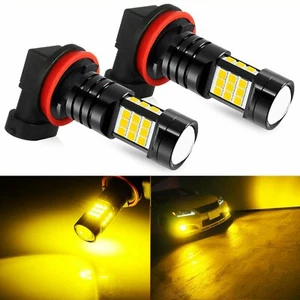 Pair Bright Yellow H11 LED Fog Light Bulbs for Toyota 4Runner Highlander RAV4 PX - Picture 1 of 10