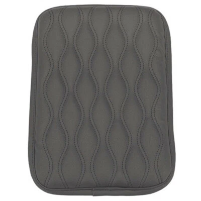Car Armrest Pad Auto Center Console Cushion Gray PU Leather Dustproof Accessory - Image 1 of 4