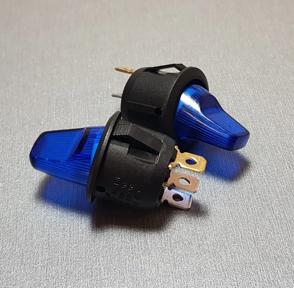 KCD1-5 SPST Blue Illuminated Toggle Switch 6A 250V 2PCS - image 1 of 1