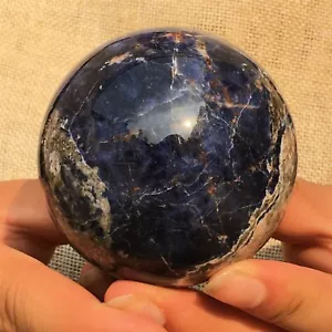 0.4kg Natural sodalite Quartz hand Carved ball crystal specimen Reiki healing - Picture 1 of 12