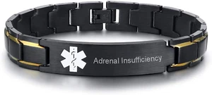 Free Custom Engraving Emergency Medical Alert ID Cuff Bracelet for Men Women - Picture 1 of 12