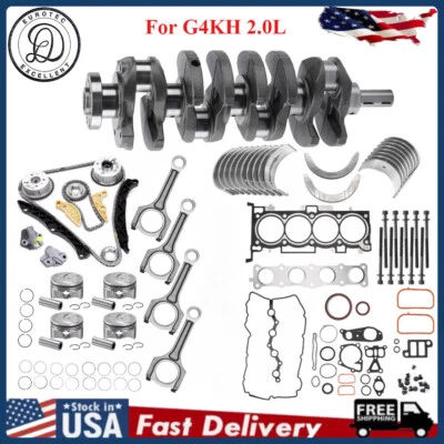 Engine Rebuild Kit w/ Crankshaft Con Rods Timing Kit G4KH For Hyundai KIA 2.0T - Image 1 of 4