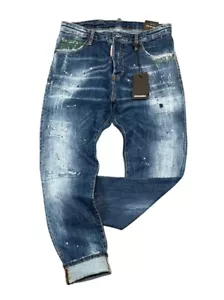New DSQ2 Cool Guy Slim Jean Washed Casual Men's Slim Fit Stretchy Blue Jeans - Picture 1 of 3